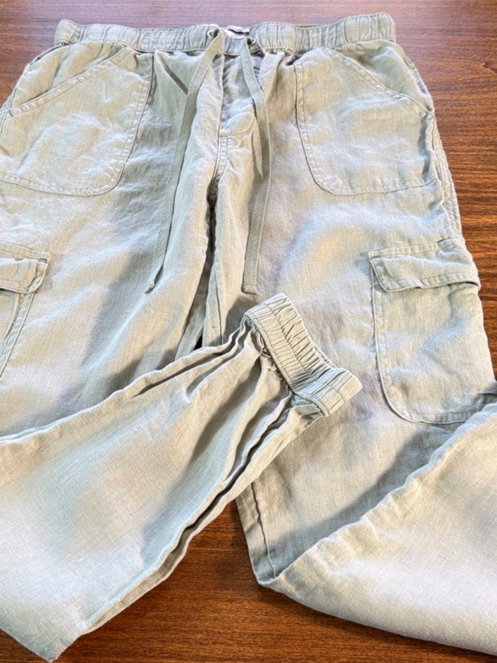 Women’s Drawstring Cargo Pants - Light Sage